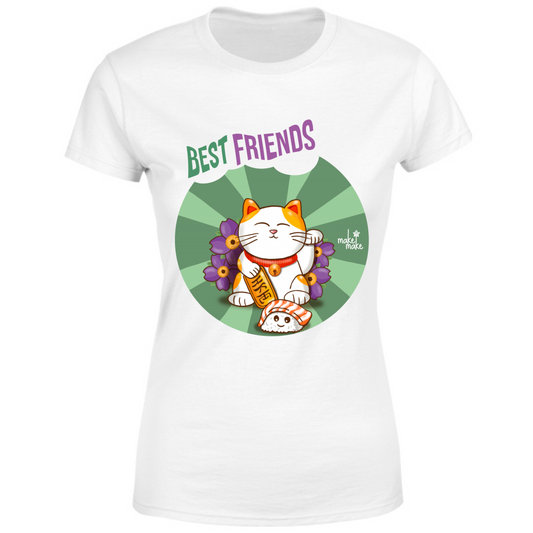 T-Shirt Donna Maneki Neko e Sushi