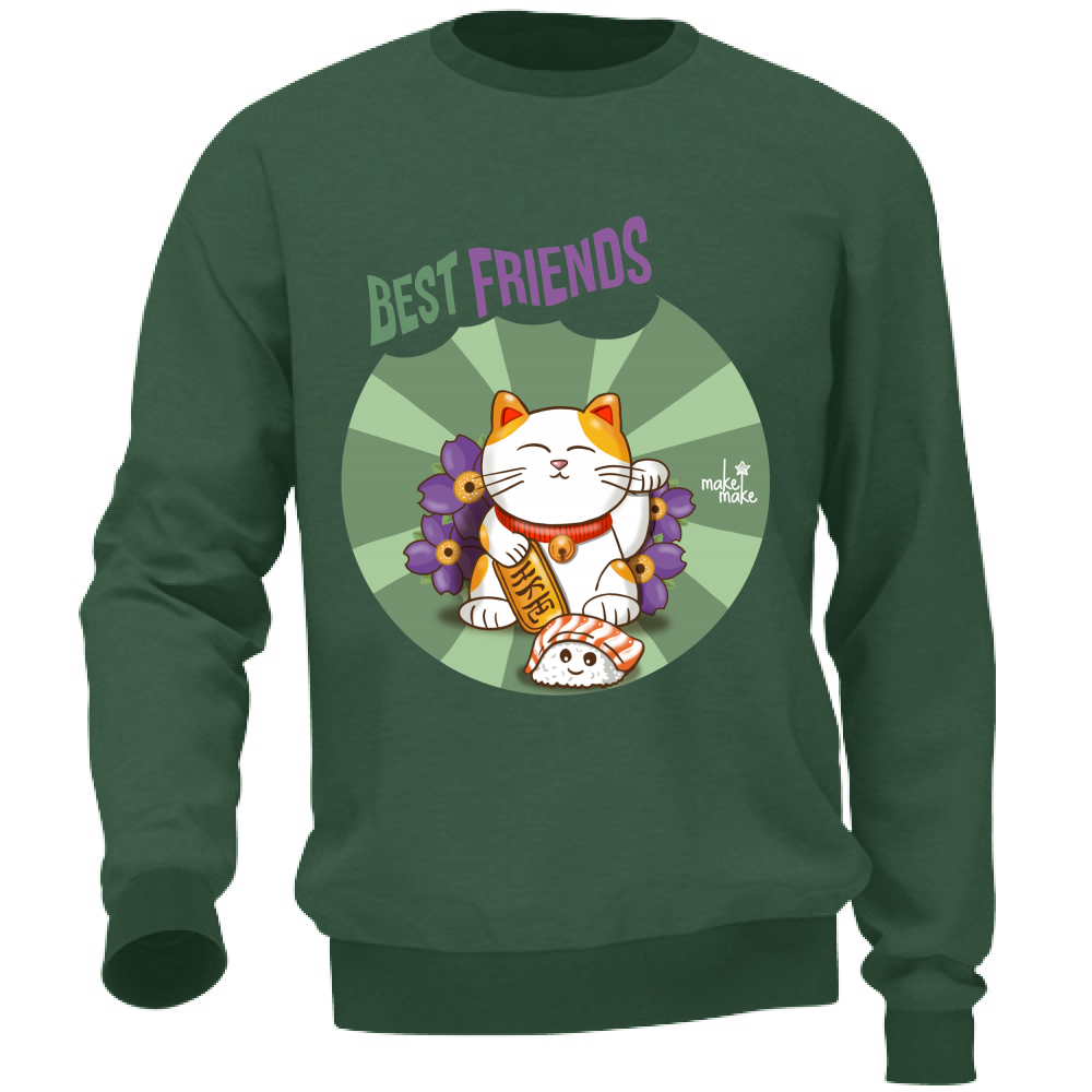 Felpa Unisex Maneki Neko Best Friends