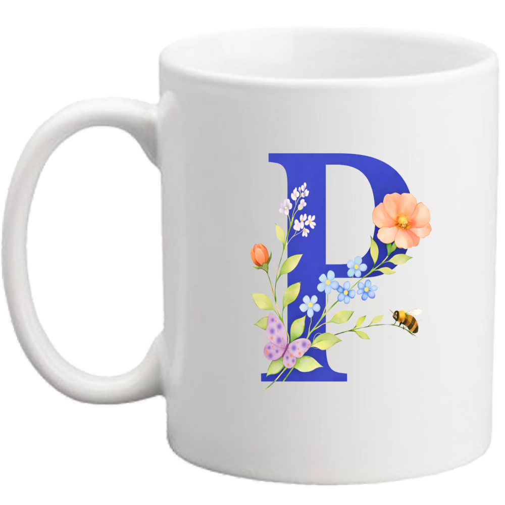 Tazza Lettera fiorita P