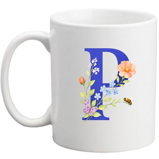 Tazza Lettera fiorita P