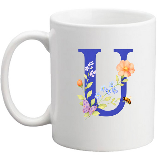 Tazza Lettera fiorita U