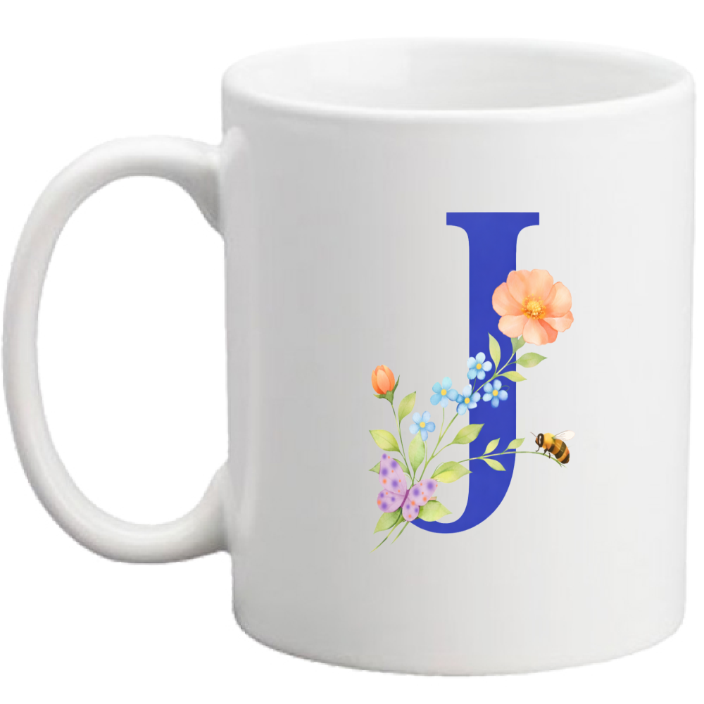 Tazza Lettera fiorita J
