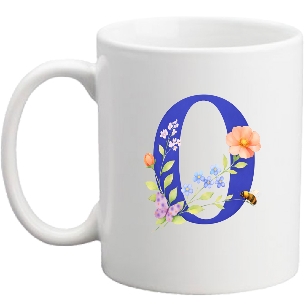 Tazza Lettera fiorita O