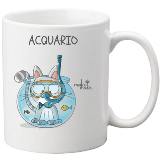 Tazza con Segno Zodiacale Acquario
