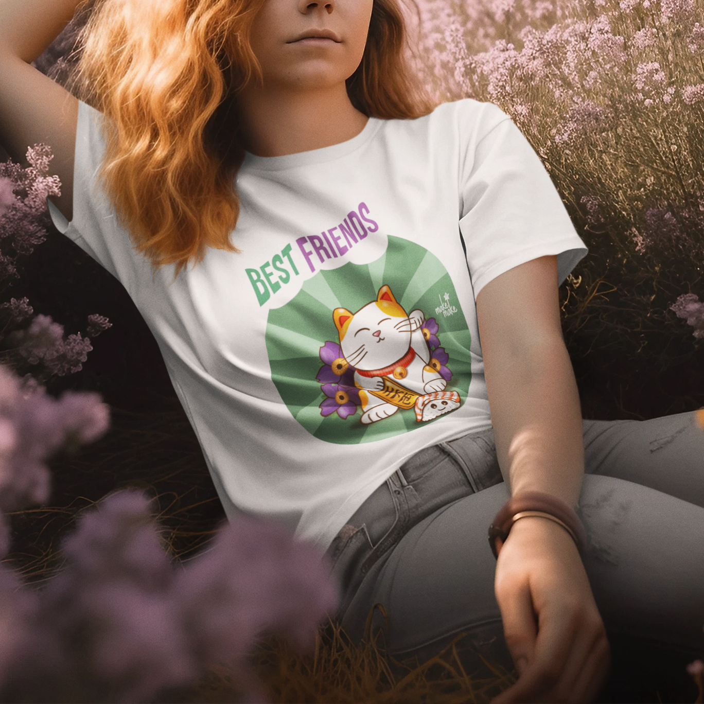 T-Shirt Donna Maneki Neko Best Friends