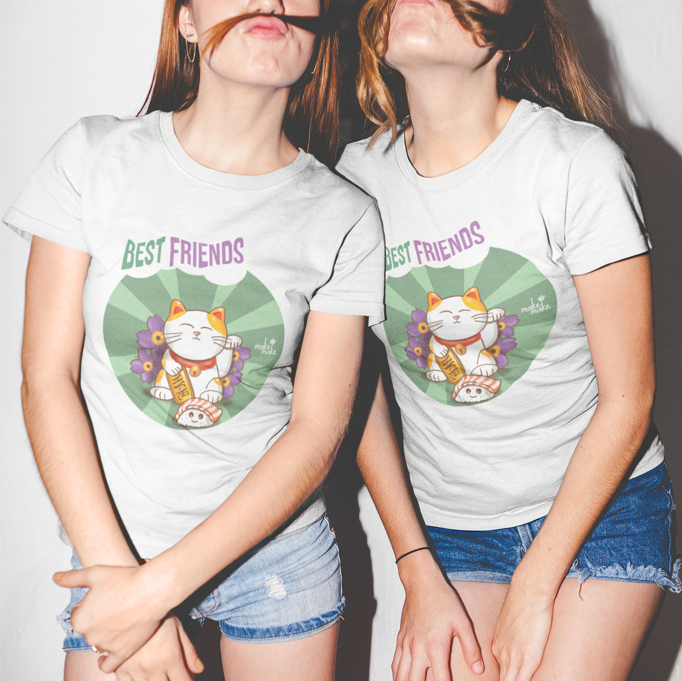 T-Shirt Donna Maneki Neko Best Friends