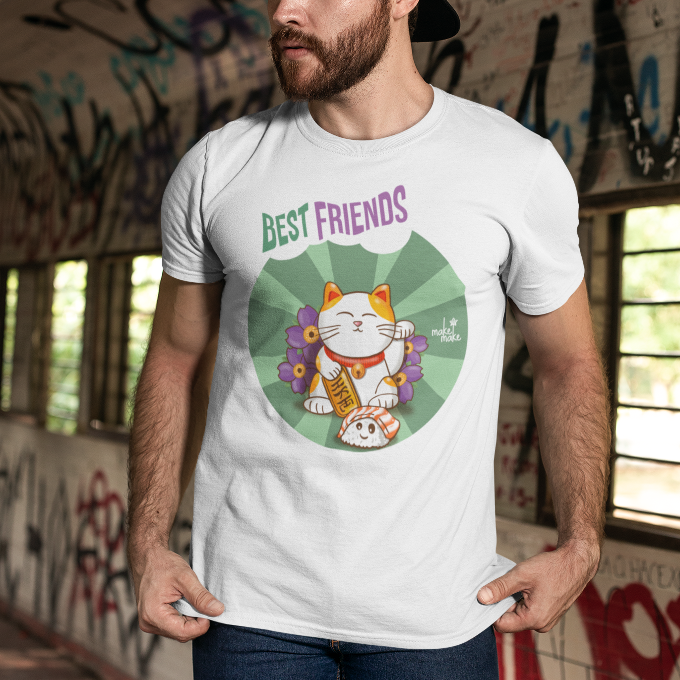 T-Shirt Donna Maneki Neko Best Friends