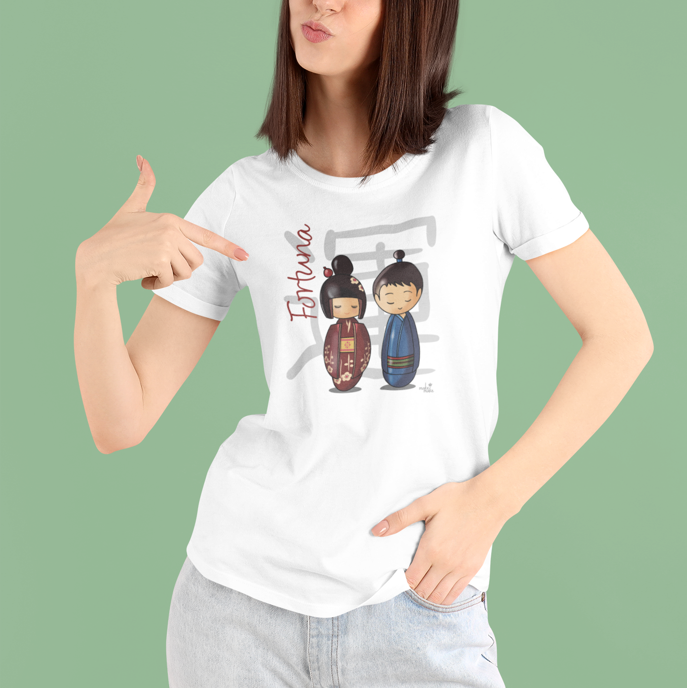 T-Shirt Donna Kokeshi Giapponesi - Fortuna