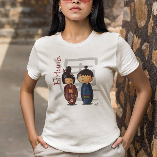 T-Shirt Donna Kokeshi Giapponesi - Fortuna