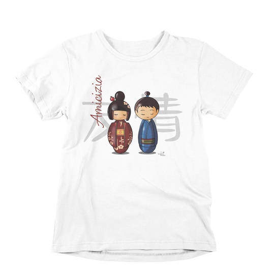 T-Shirt Donna Kokeshi Giapponesi - Amicizia