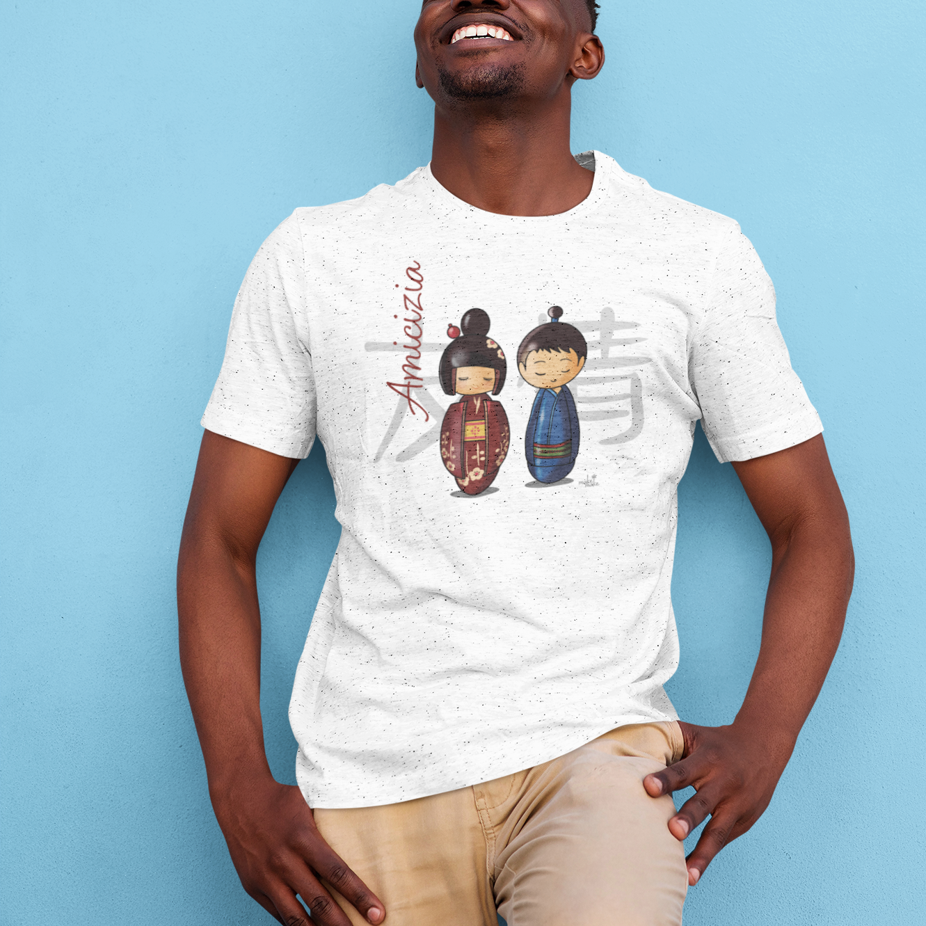 T-Shirt Donna Kokeshi Giapponesi - Amicizia