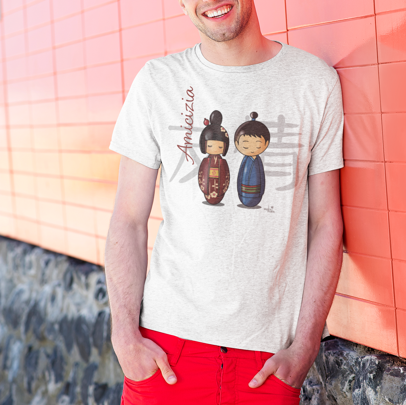 T-Shirt Donna Kokeshi Giapponesi - Amicizia