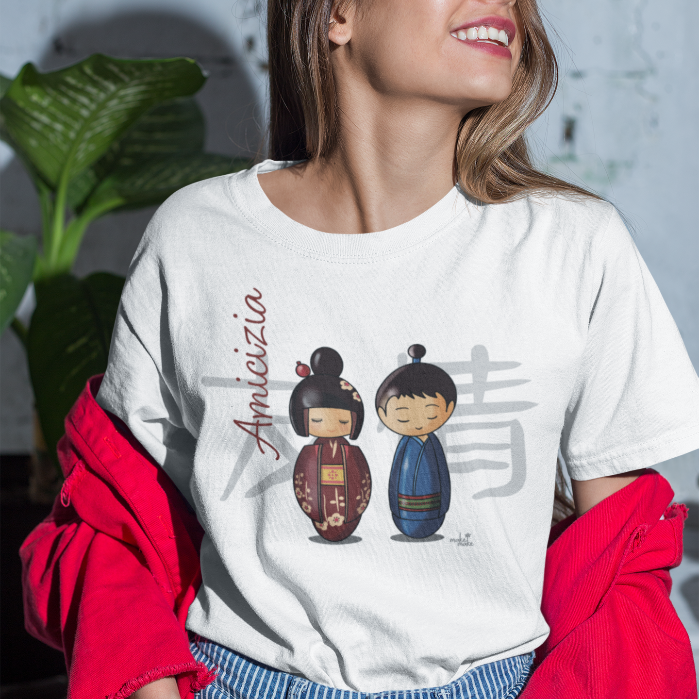 T-Shirt Donna Kokeshi Giapponesi - Amicizia