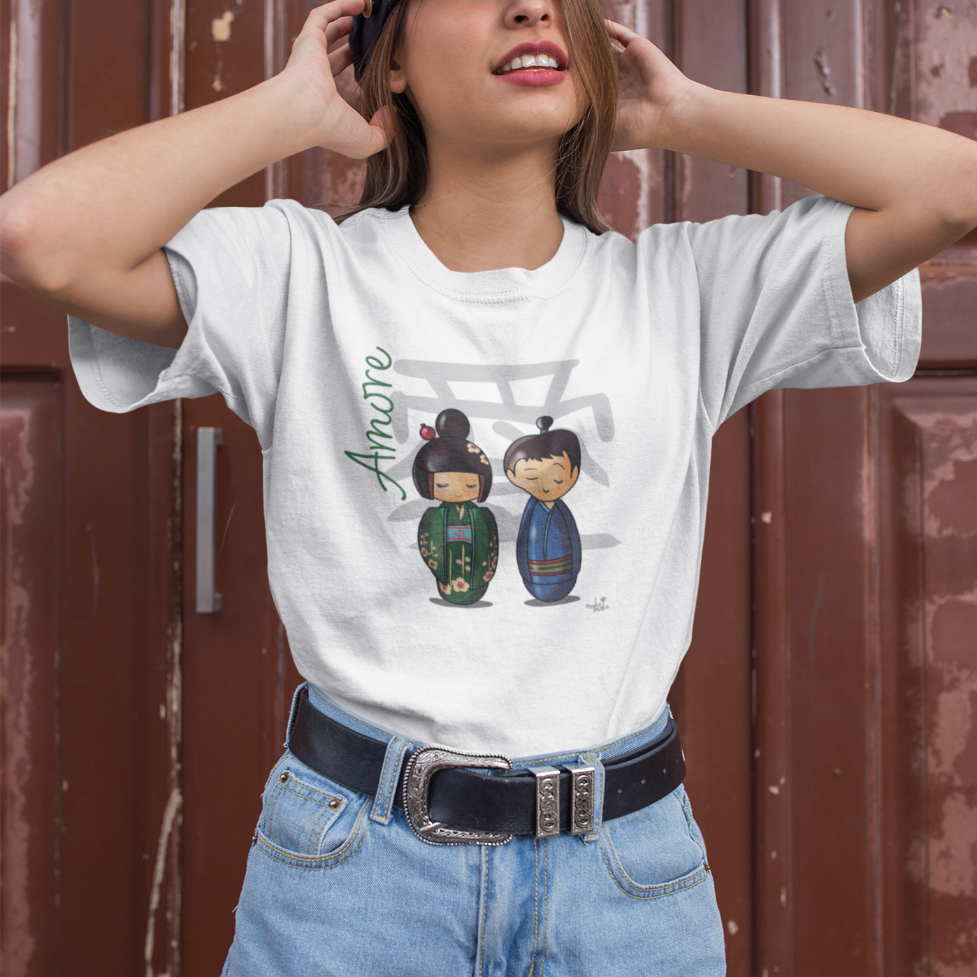 T-Shirt Donna Kokeshi Giapponesi - Amore