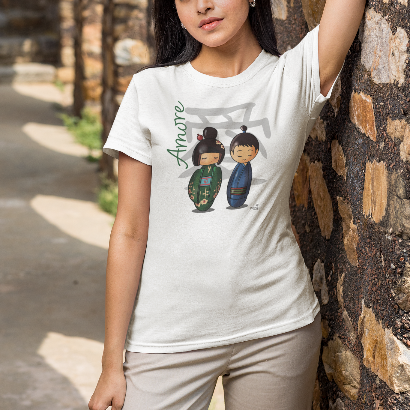 T-Shirt Donna Kokeshi Giapponesi - Amore