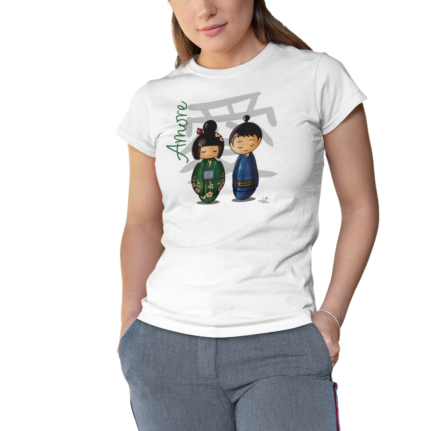 T-Shirt Donna Kokeshi Giapponesi - Amore