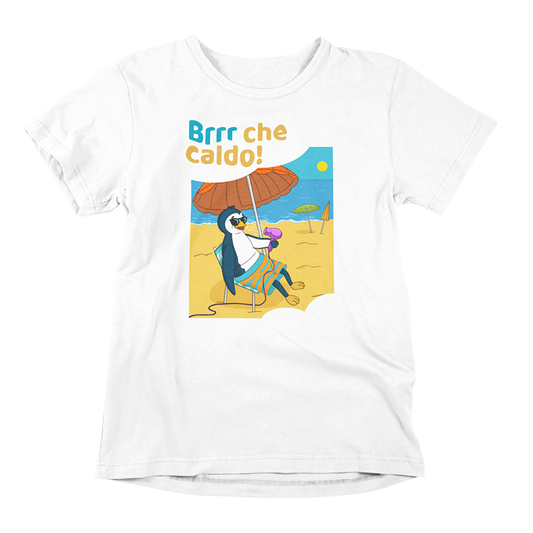 T‑shirt Unisex Pinguino Nino sotto l’Ombrellone
