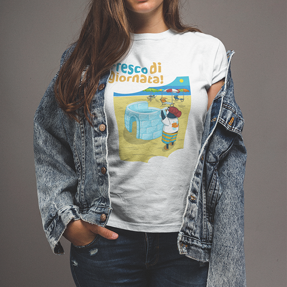 T‑shirt Unisex Pinguino Nino in Costume