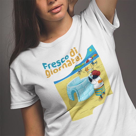 T‑shirt Unisex Pinguino Nino in Costume
