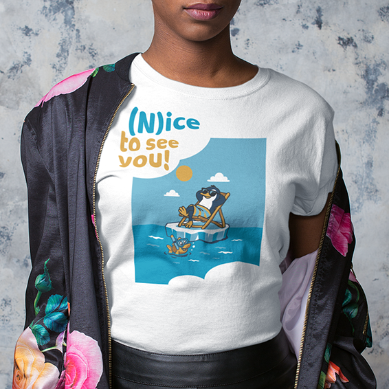 T‑shirt Unisex Pinguino Nino su Iceberg