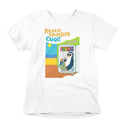 T‑shirt Unisex Pinguino Nino al Frigo del Bar