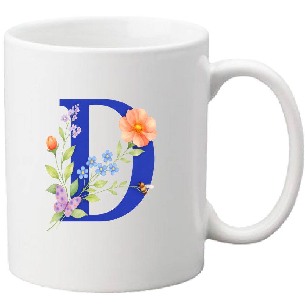 Tazza Lettera fiorita D
