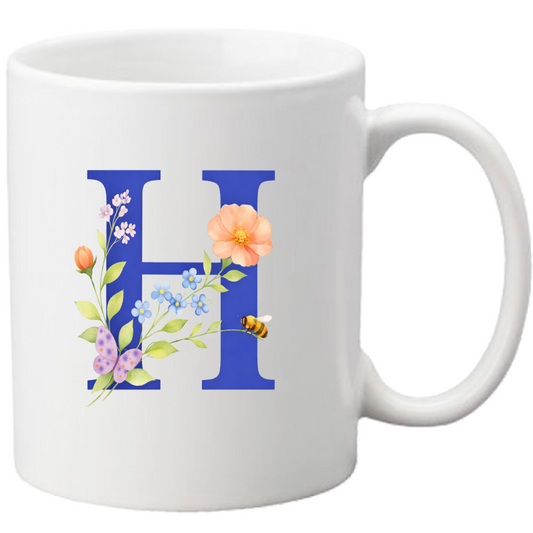 Tazza Lettera fiorita H