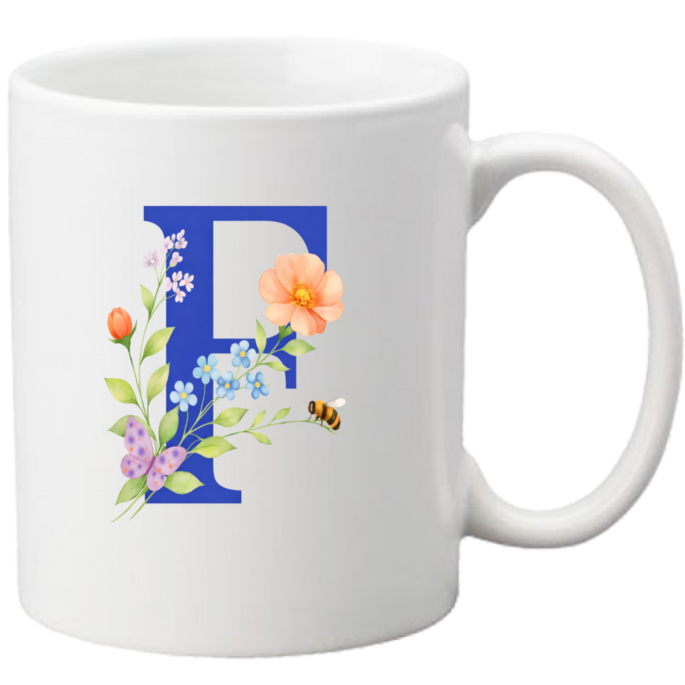 Tazza Lettera fiorita F