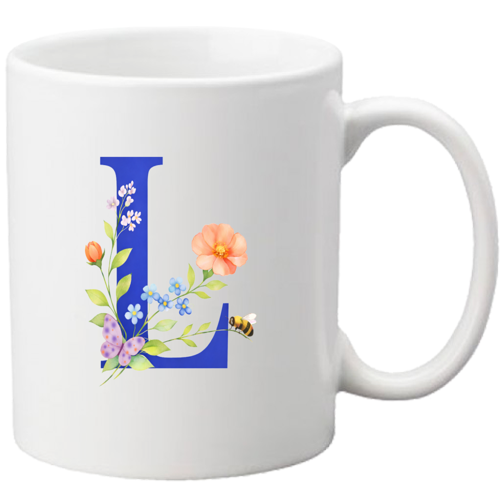 Tazza Lettera fiorita L