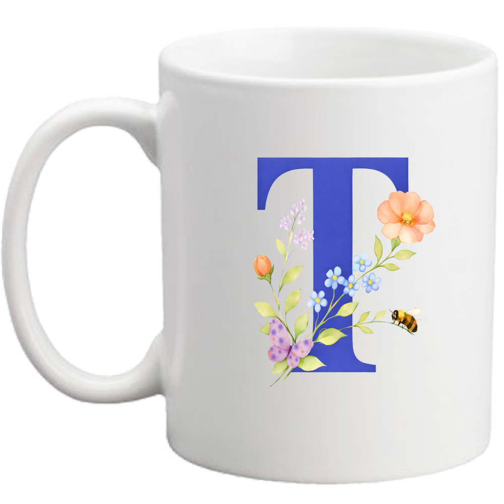 Tazza Lettera fiorita T