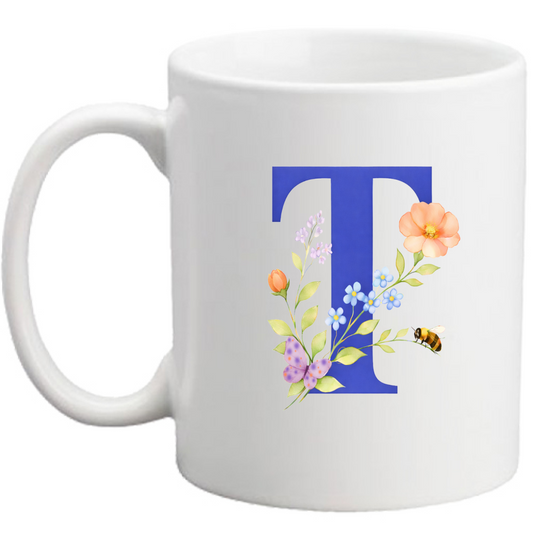 Tazza Lettera fiorita T