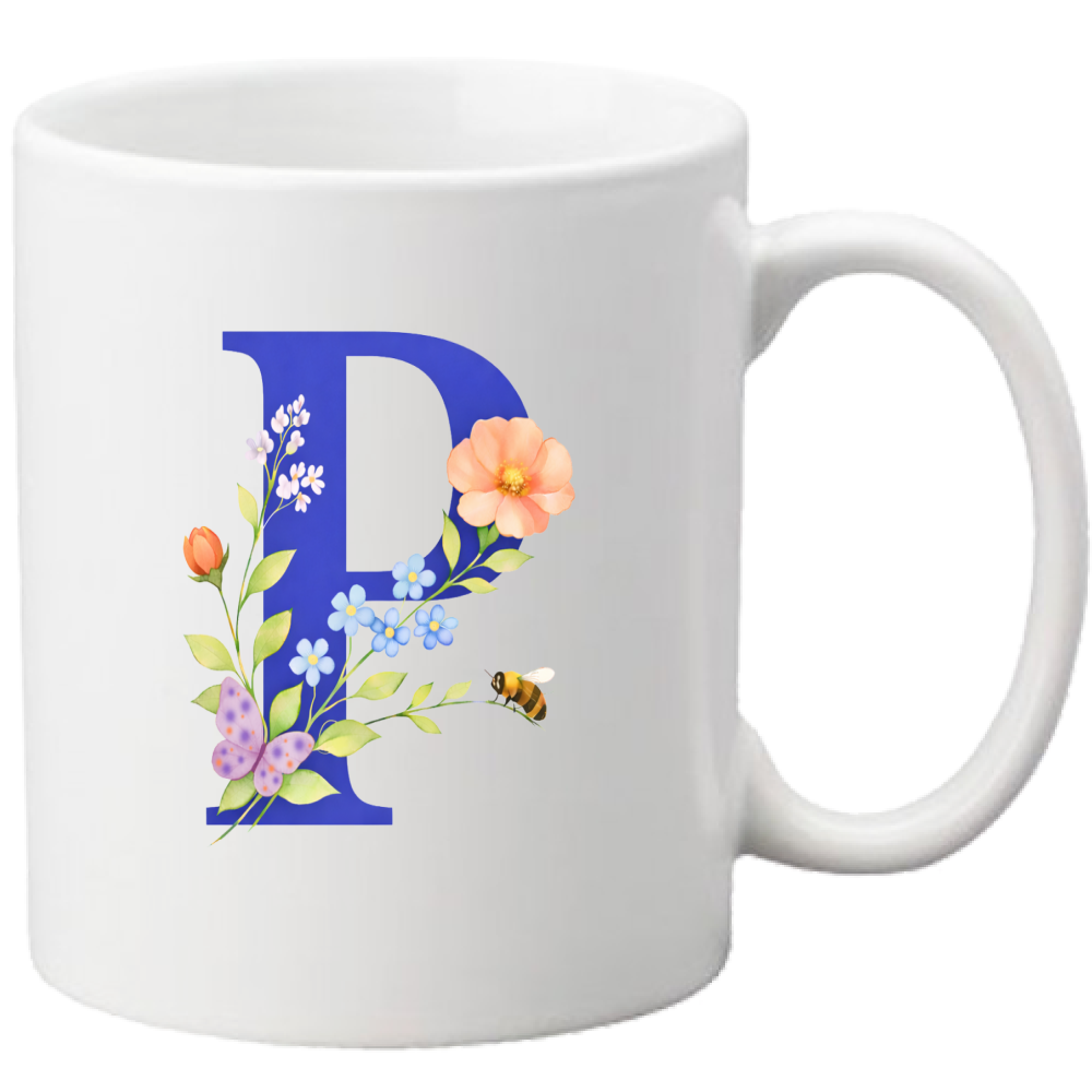 Tazza Lettera fiorita P
