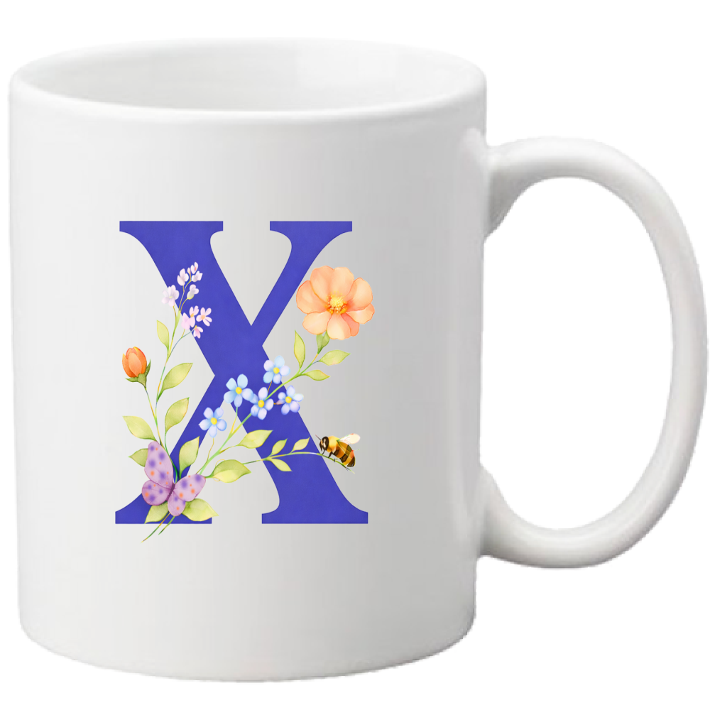Tazza Lettera fiorita X