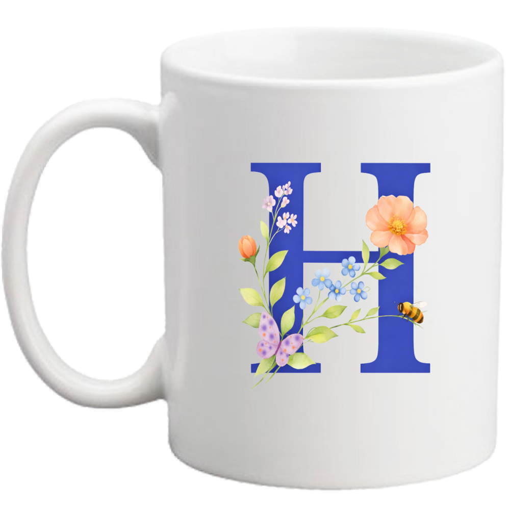 Tazza Lettera fiorita H