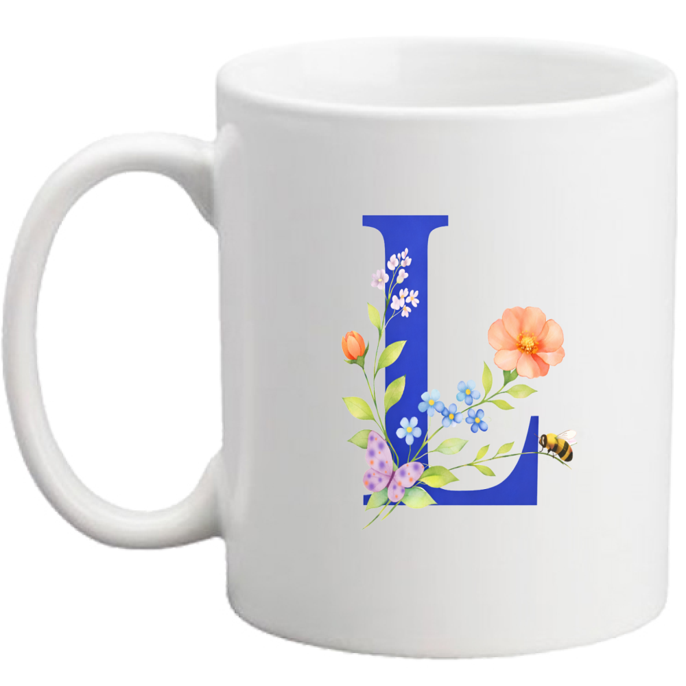 Tazza Lettera fiorita L