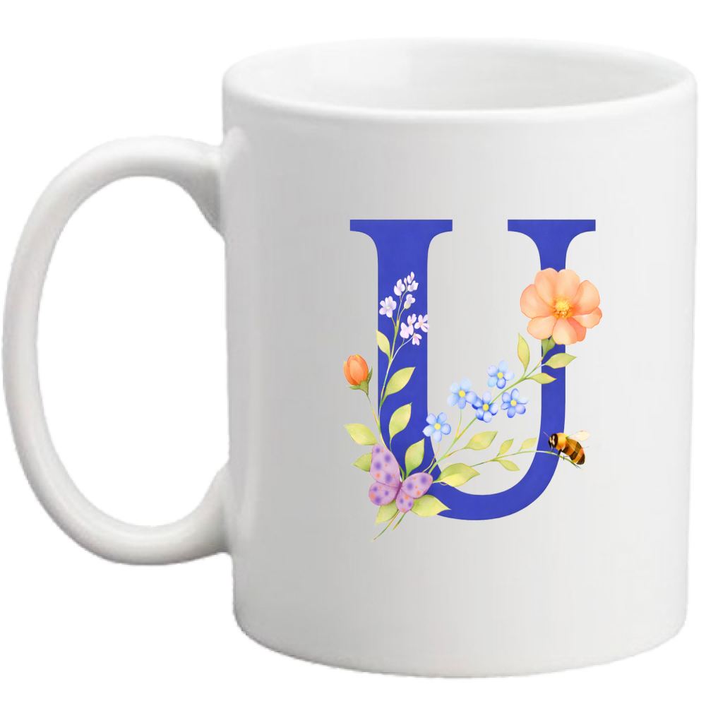 Tazza Lettera fiorita U