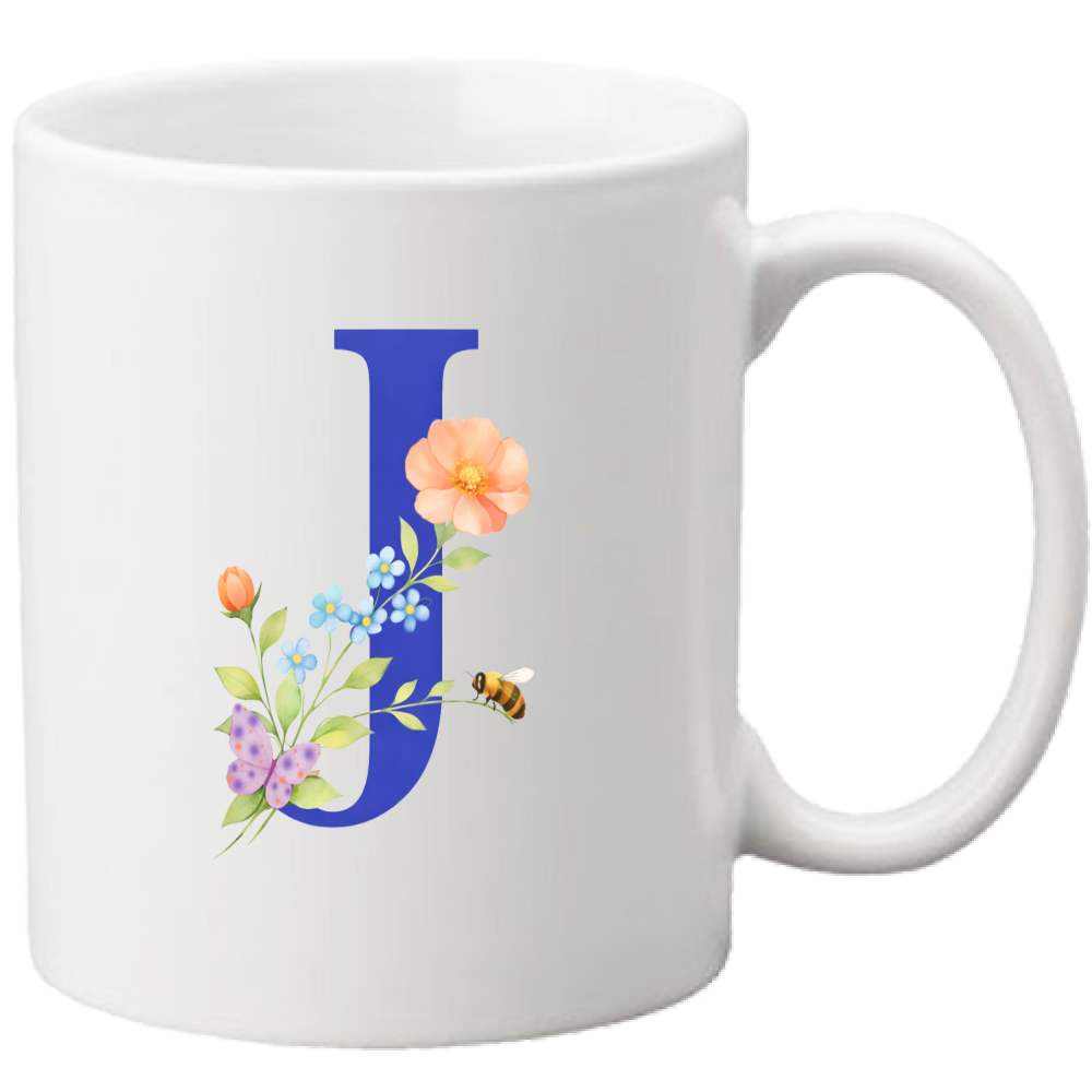 Tazza Lettera fiorita J