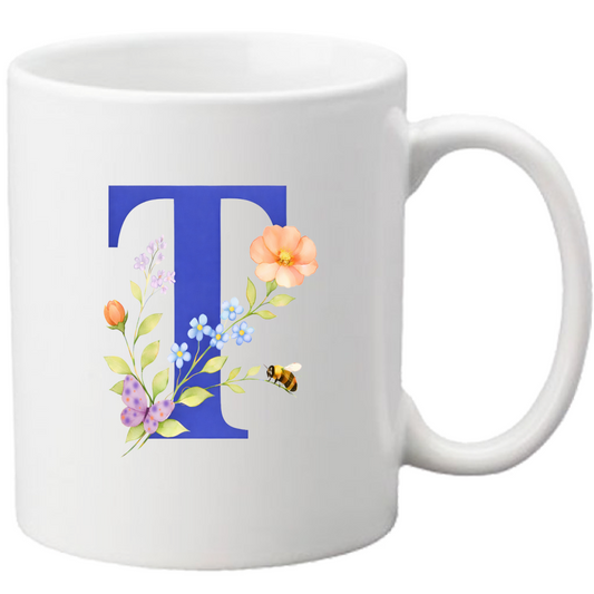 Tazza Lettera fiorita T