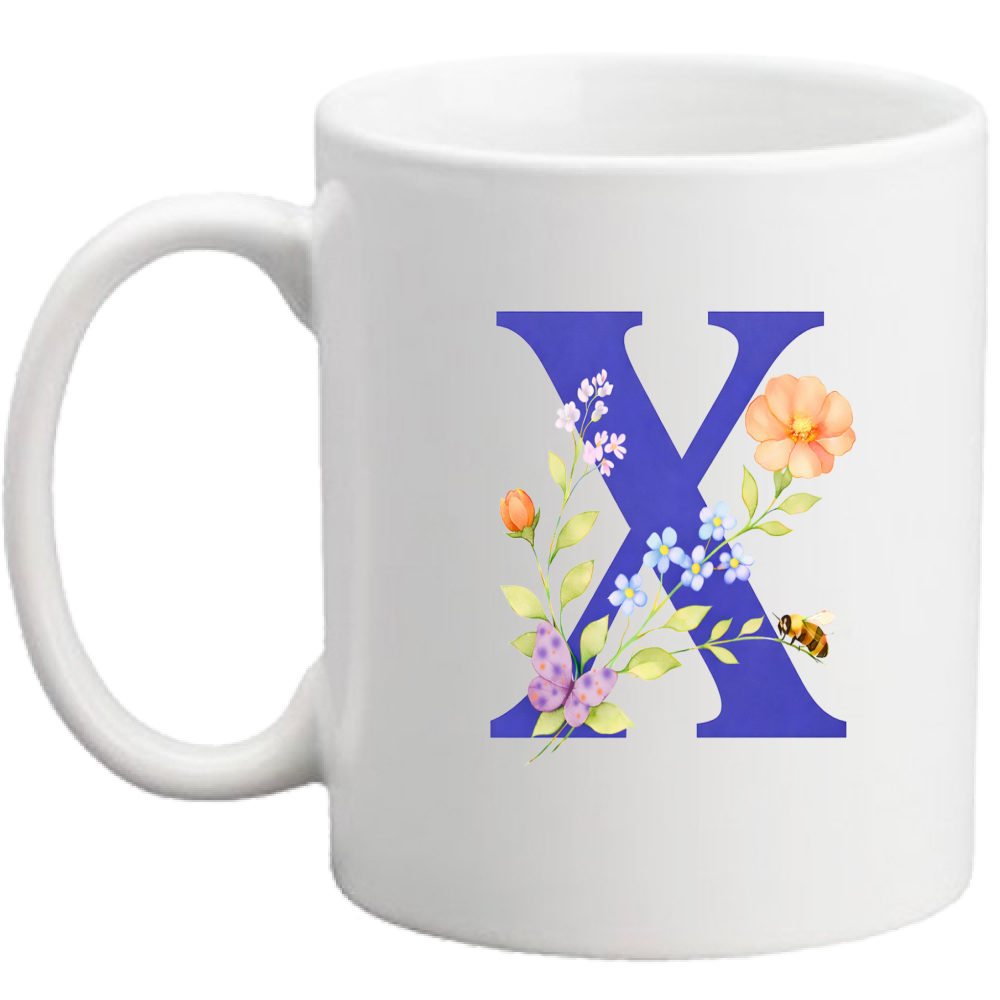 Tazza Lettera fiorita X