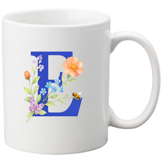 Tazza Lettera fiorita E
