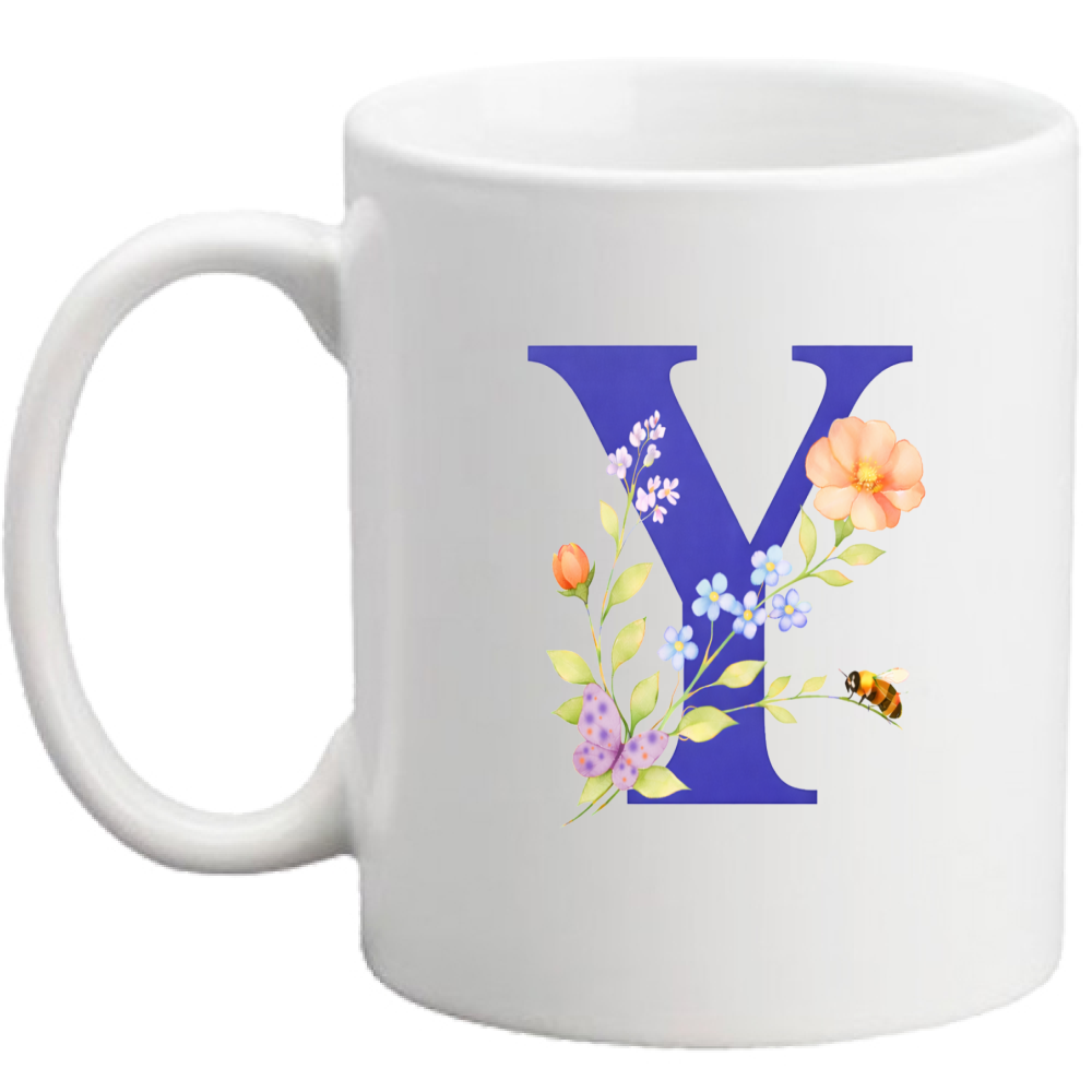 Tazza Lettera fiorita Y