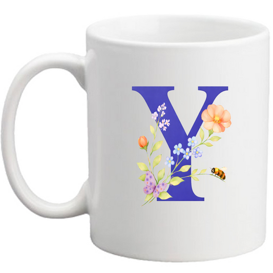 Tazza Lettera fiorita Y