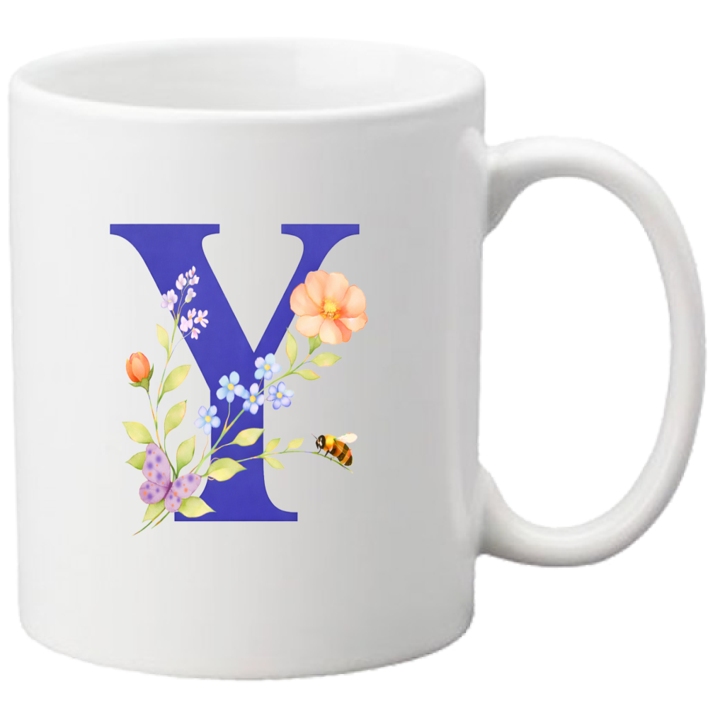 Tazza Lettera fiorita Y