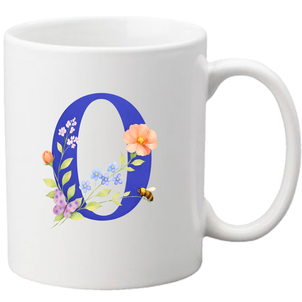 Tazza Lettera fiorita O