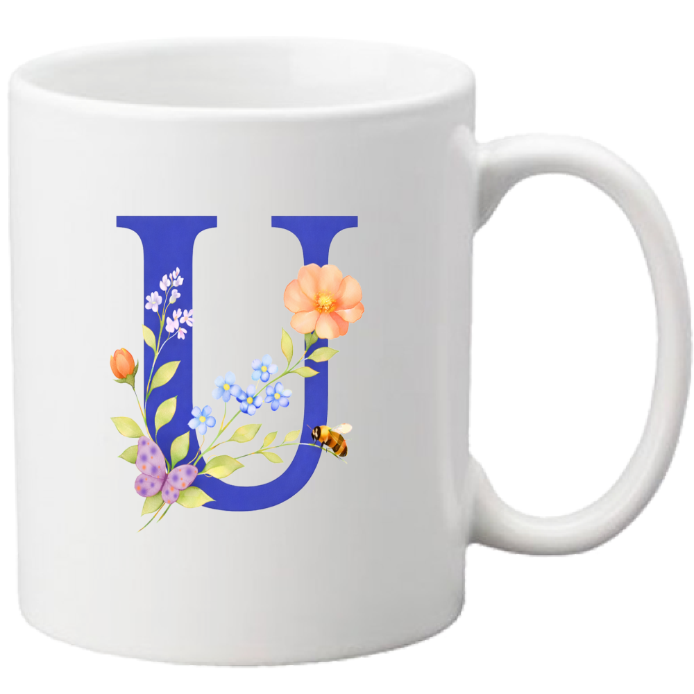 Tazza Lettera fiorita U