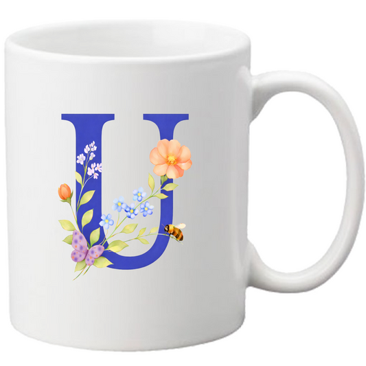 Tazza Lettera fiorita U