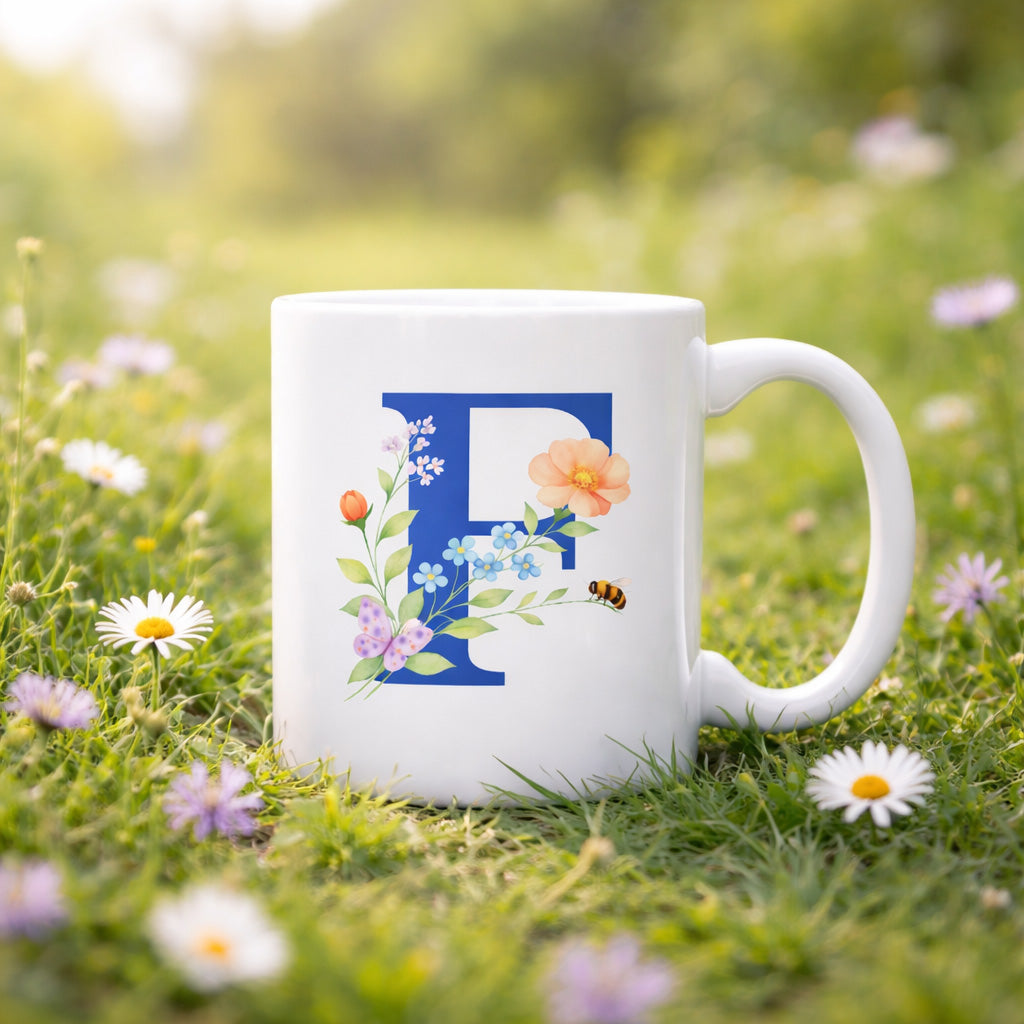 Tazza Lettera fiorita D