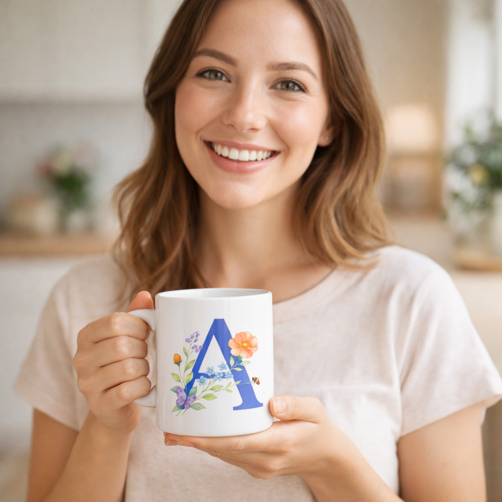 Tazza Lettera fiorita A