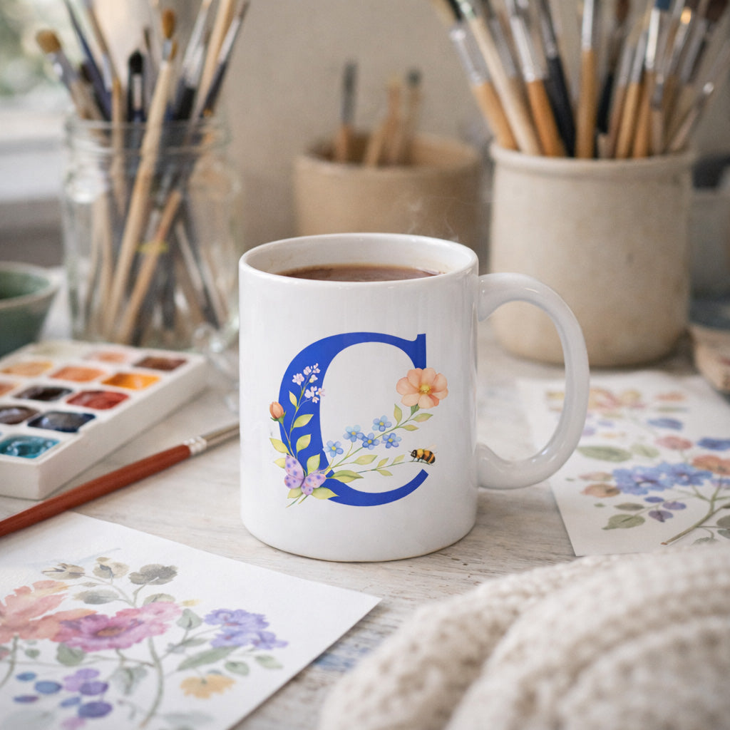 Tazza Lettera fiorita C