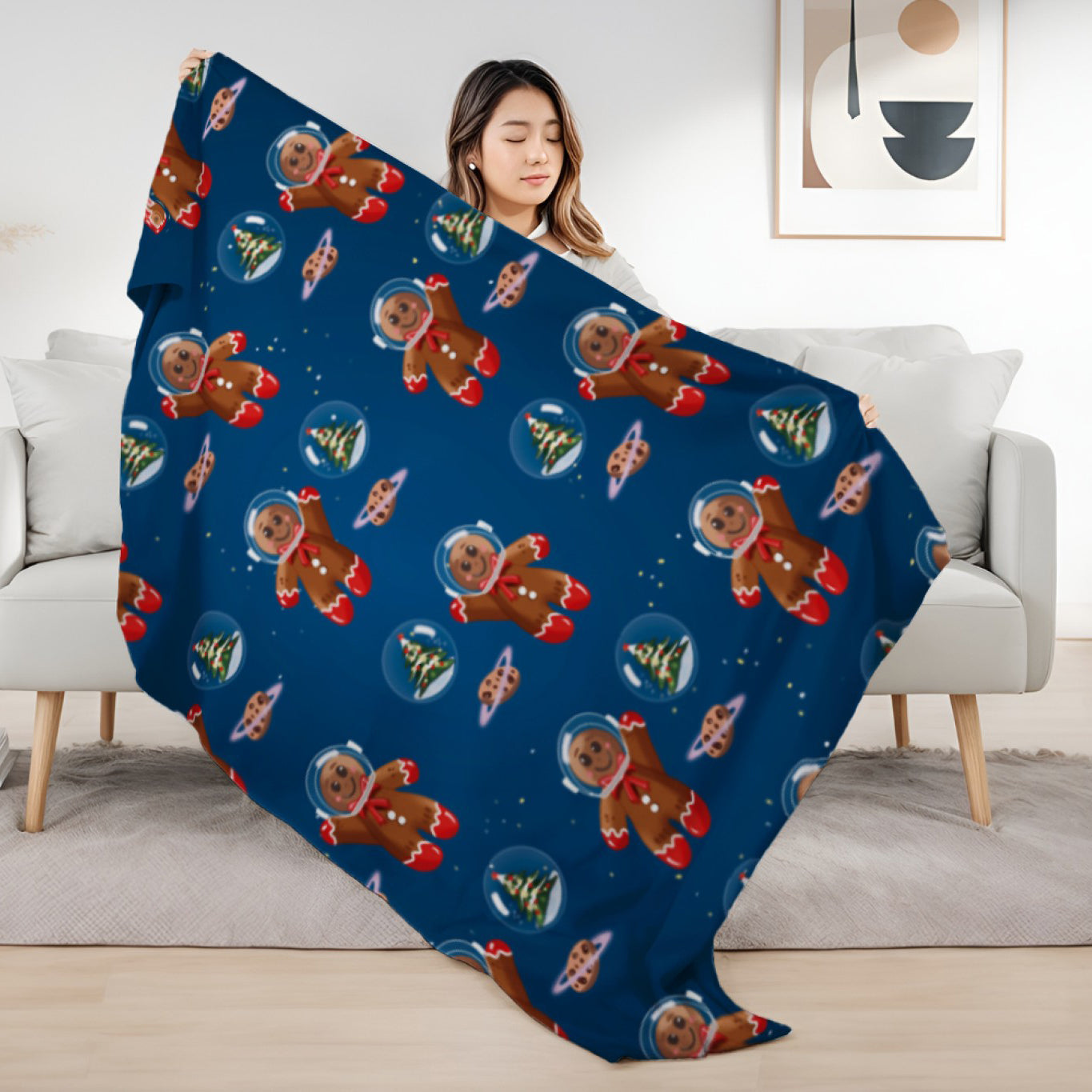 Plaid Pile Plaid Natalizio Omino di Pan di Zenzero